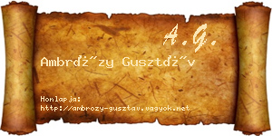 Ambrózy Gusztáv névjegykártya